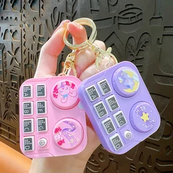 Mini DJ Processor Musical Instrument Keyrings Kids Birthday Gift Educational Retro Toy Operated Games Machine Key Chains