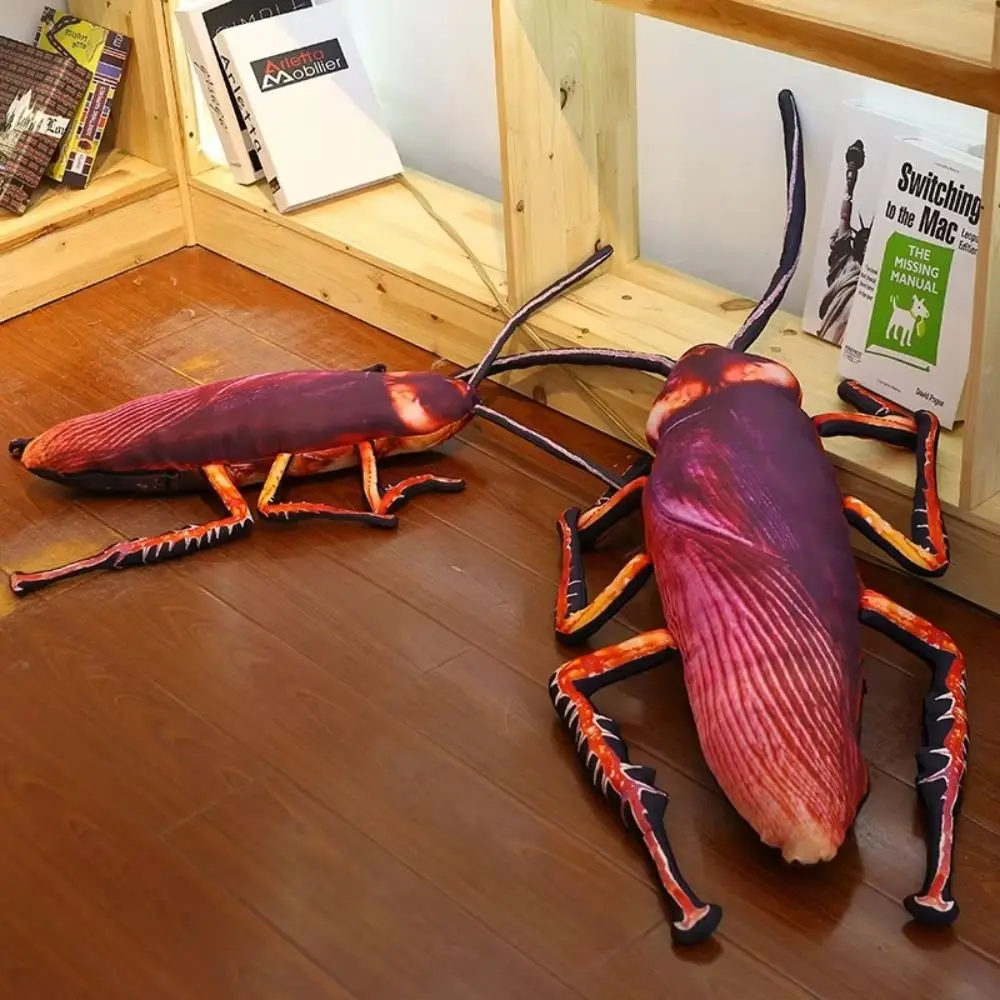 Simulation Cockroach Weird 3D Printed Insect Pillow Prank Stuffed Cockroach Birthday Gift