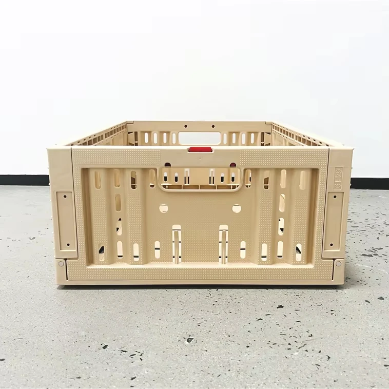 

Оптовая продажа, легкий 600x400x200 мм, перфорированный штабелируемый многоразовый жесткий пластиковый складной ящик для хранения, корзина для транспорта