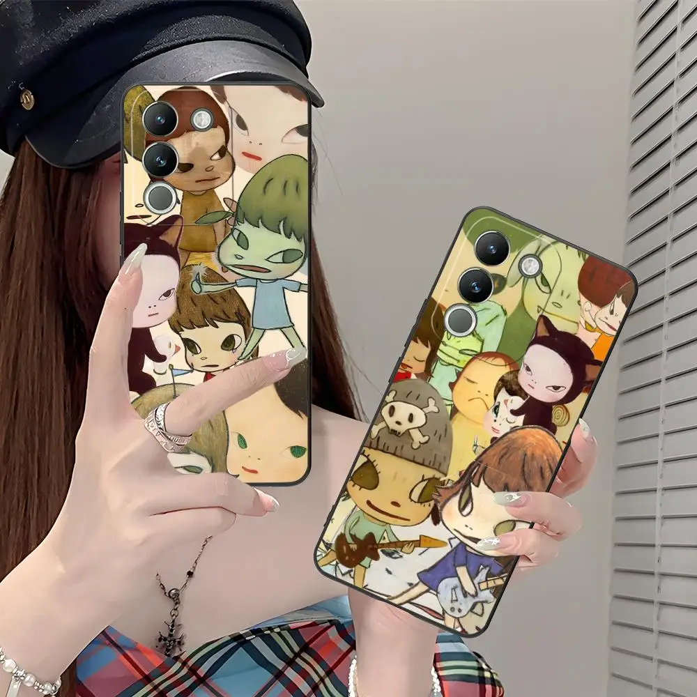 

Anime Yoshitomo Nara Phone Case for VIVO V60 V50 V40 V30 V29 V27 V25 V23 Pro Lite 5G Soft TPU Shockproof Cover