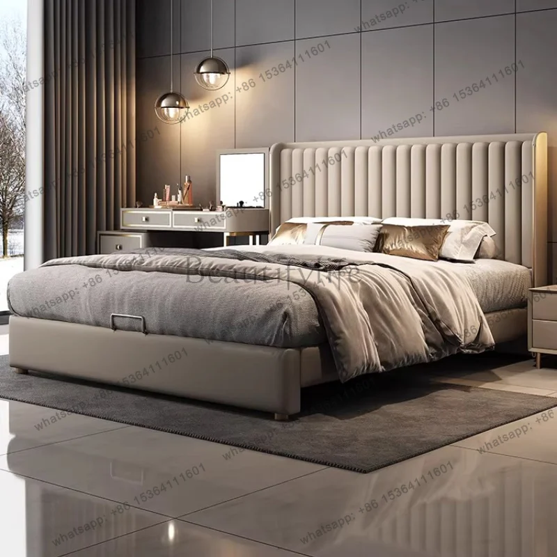 FG Luxury Modern Bed European Simple Space Saving Girls Headboards Sleeping Bed Design Bedroom Letto Matrimoniale Home Furniture