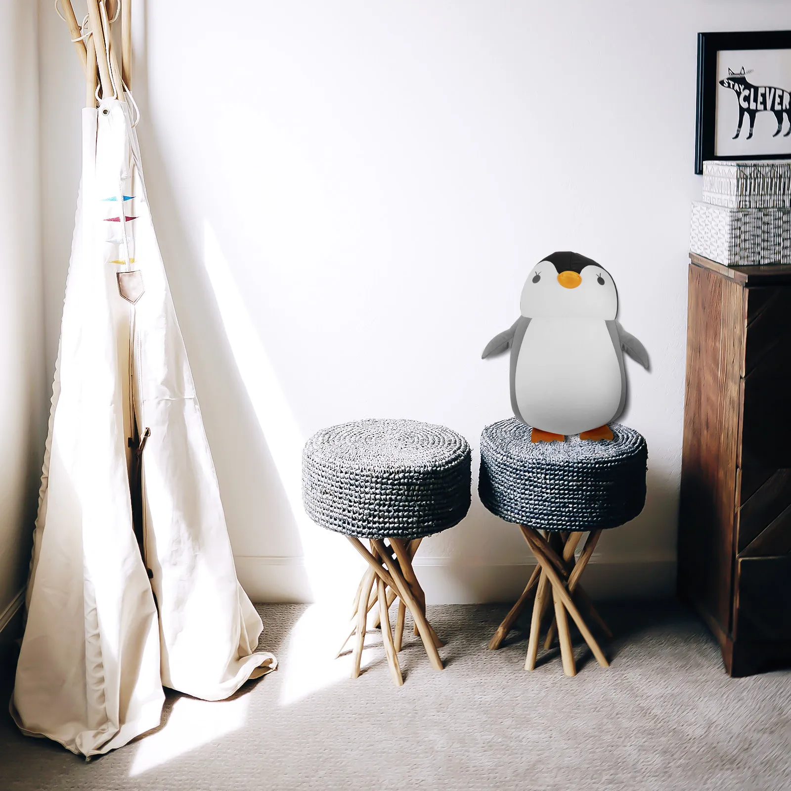 1Pcs U-Shaped Pillow Lightweight Reversible Travel Neck Pillow Penguin Pattern Comfortable Head Support Sitting Position