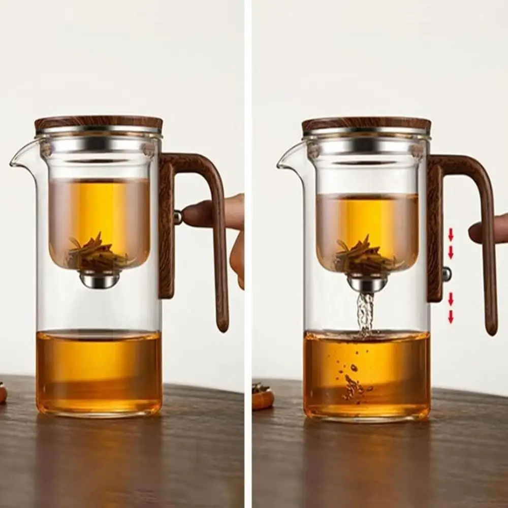 

Hot Small Waist Teapot Magnetic Filtration Automatic Separation Automatic Tea Pot White Grey Glass Separation Teapot Office
