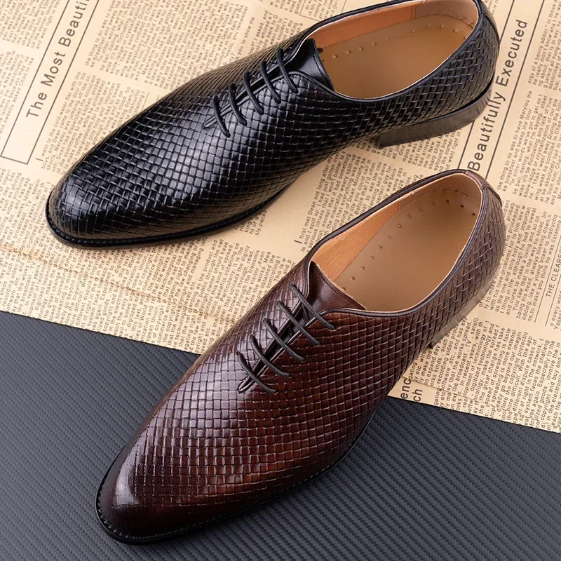 Luxury Shoes for Men 2023 Oxford Genuine Leather Shoes New Model Formal Lace Up Dress Wedding Office Business Shoes for Men