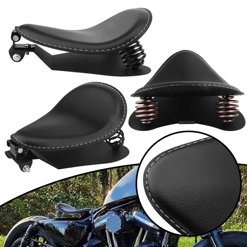 Soporte de asiento individual para motocicleta, cojín para asientos, resorte para Harley Custom Chopper Bobber Honda Yamaha Kawasaki Suzuki Universal