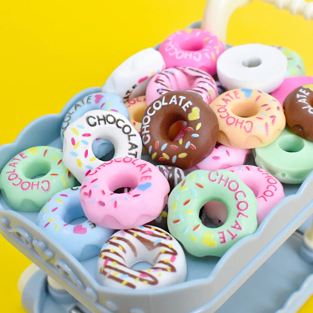6/8/10 stücke Mini süße Süßigkeiten Donut Puppe Essen so tun, als spielen Puppenhaus Zubehör Miniatur Home Craft Dekor Kuchen Kinder Küche Spielzeug – Detail 7