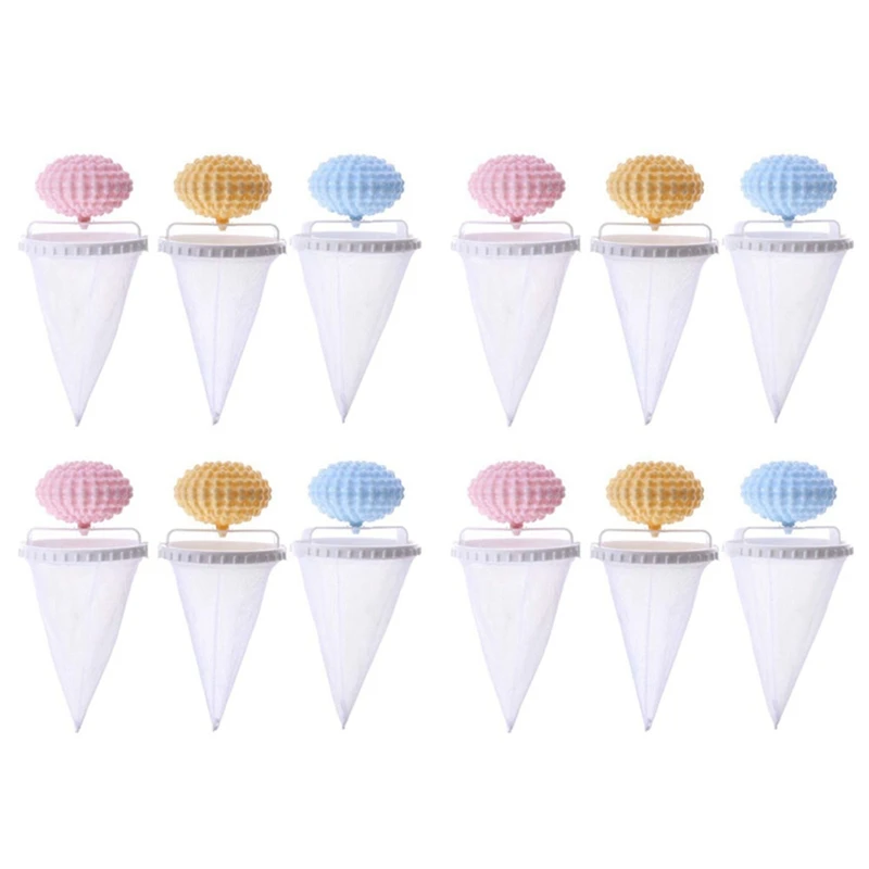 12PCS Hair Filtering Remova Washing Machine Hair Catcher Reusable Pet Hair Removal Tool For Laundry Washer Lint Trap Net