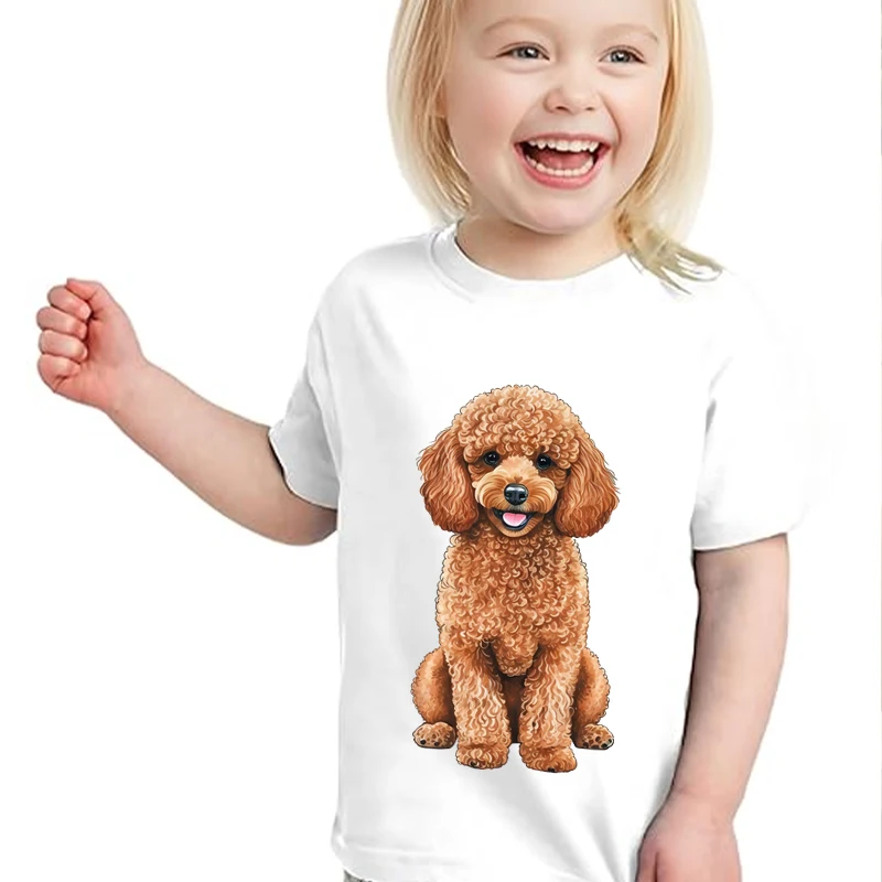 

Poodle Caniche Pudel Graphics T Shirt Cartoon Animal Dog T-shirt Funny Boys Girls Casual Crewneck Short Sleeve Y2K Tops