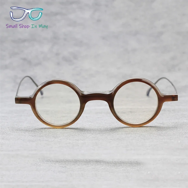 Natural Horn Frame Round Frame Optical Glasses Handmade Ultra-light Frame Men and Women Can Be Matched with Myopia Mirror