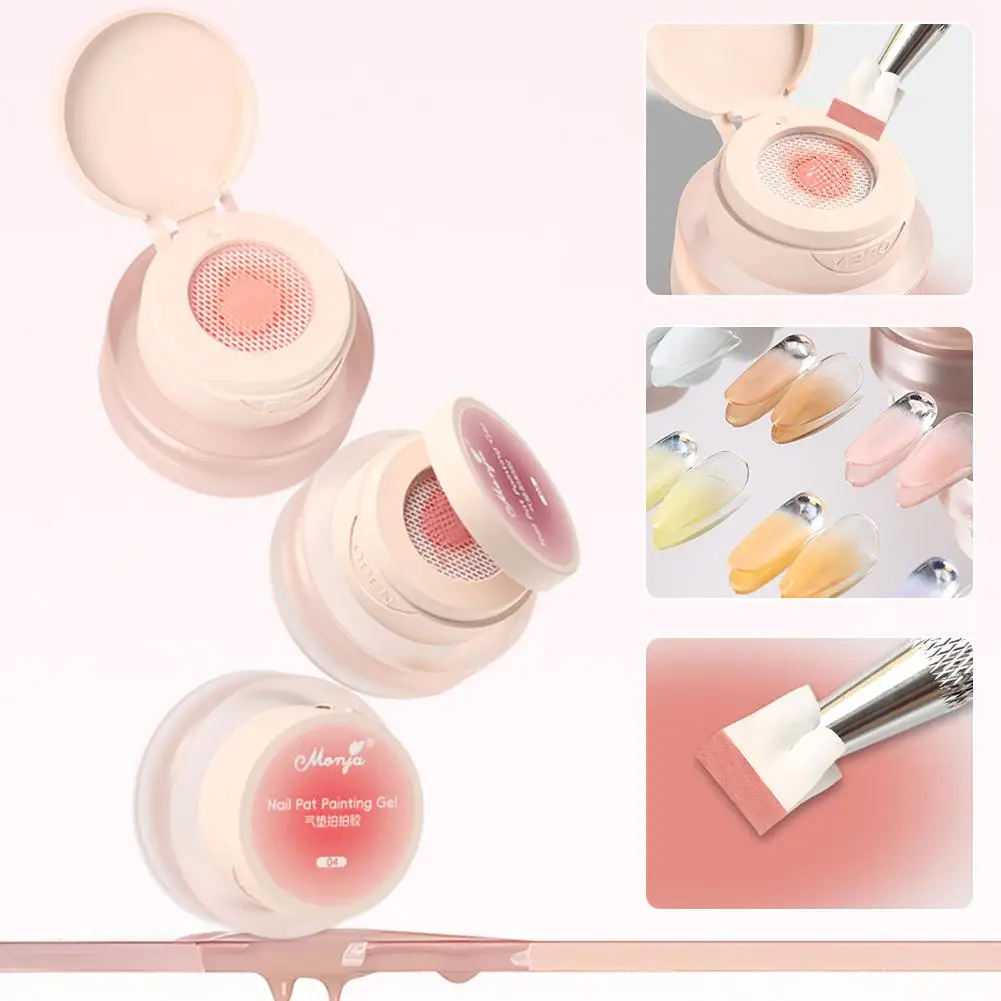 Elastisch netkussen gellak - Bouwbare gradiëntstempelgel voor nagels, geen toplaag nodig, eenvoudige ombre-manicure
