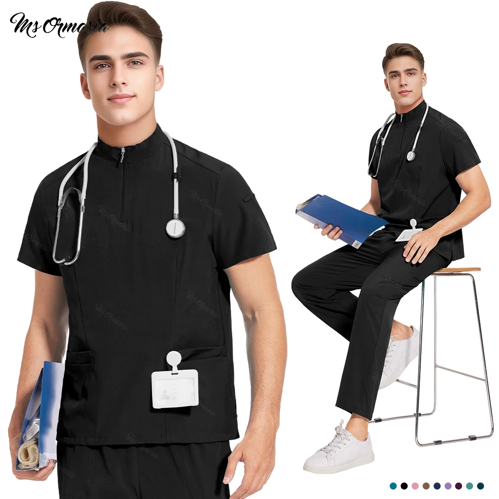 Multicolor Clinic Scrubs Set Unisex Beautician Workwear Medical Nursing Uniforms Pet Shop Work Clothes Nurse Surgical Uniforms