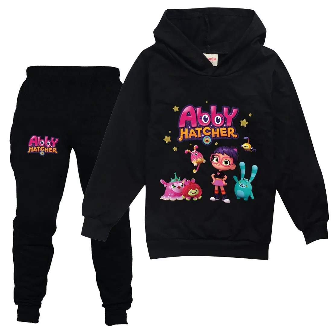 Abby Hatcher Hoodie Kids Hooded Sweatshirt + Jogging Pants 2pcs Sets Boys Cartoon Clothes Teenager Girls Casual Outifts