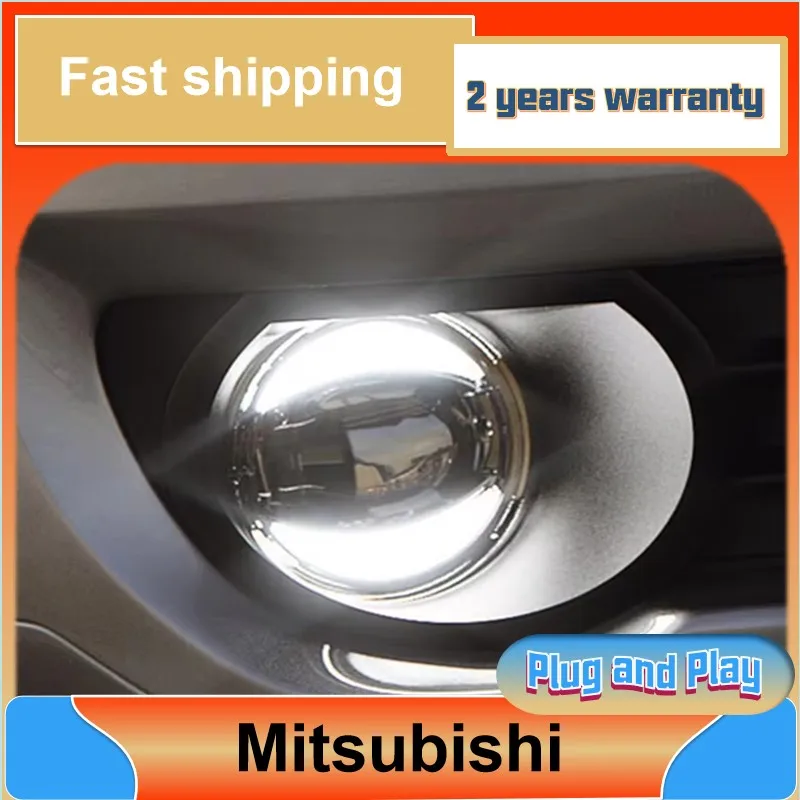 Car Styling for Mitsubishi Pajero Fog Light Outlander Grandis ASX L200 Triton Auto Angel Eye Fog Lamp DRL model