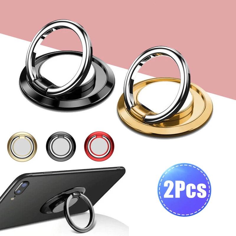 Luxury Rotatable Finger Ring Mobile Phone Holder Stand Grip for Universal Car Magnetic Mount Cellphone Back Sticker For Samsung