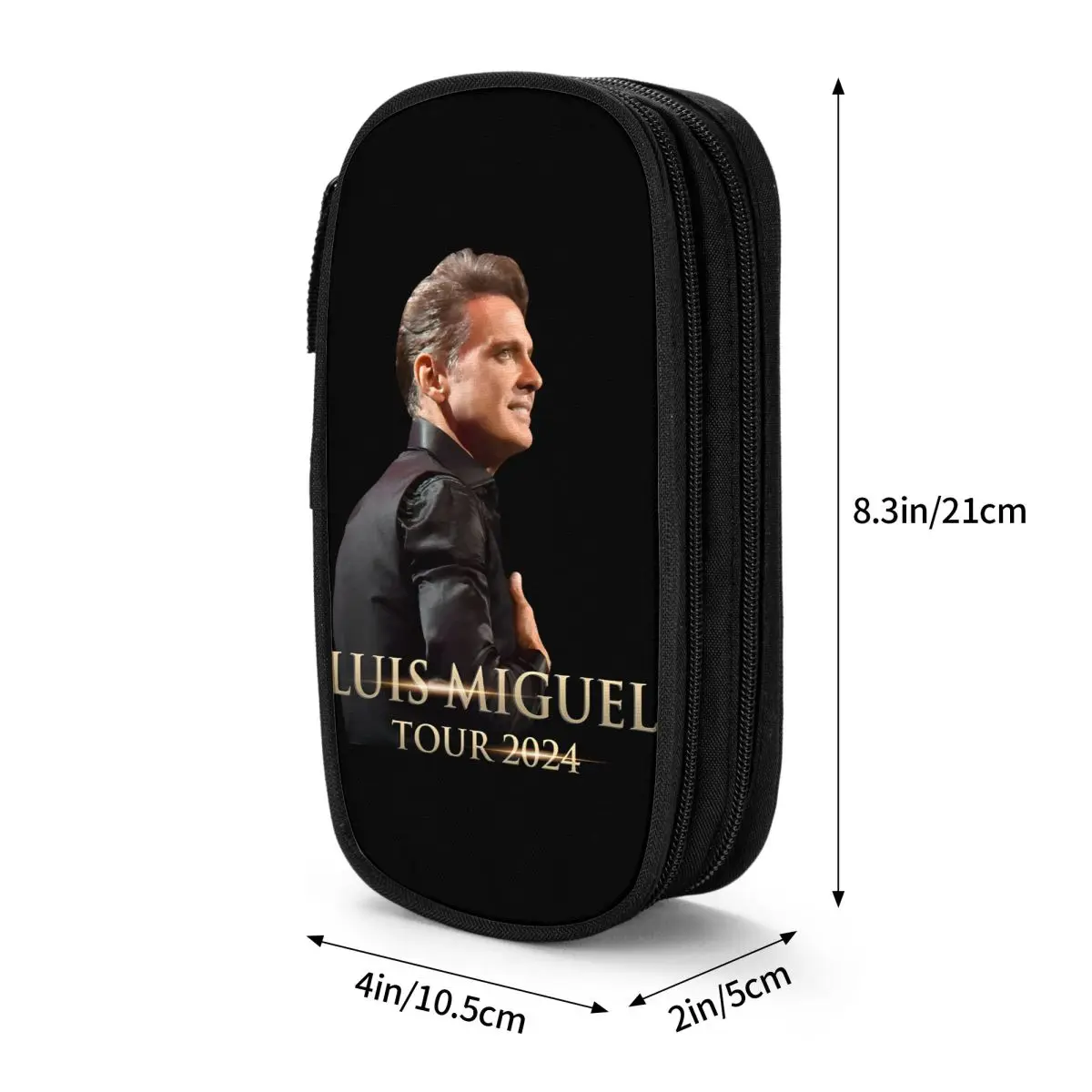 Large Capacity Pen Box Luis Miguel Tour 2024 School Accessories Double Layer Pencilcase Girl Make Up Bag Perfect Gifts