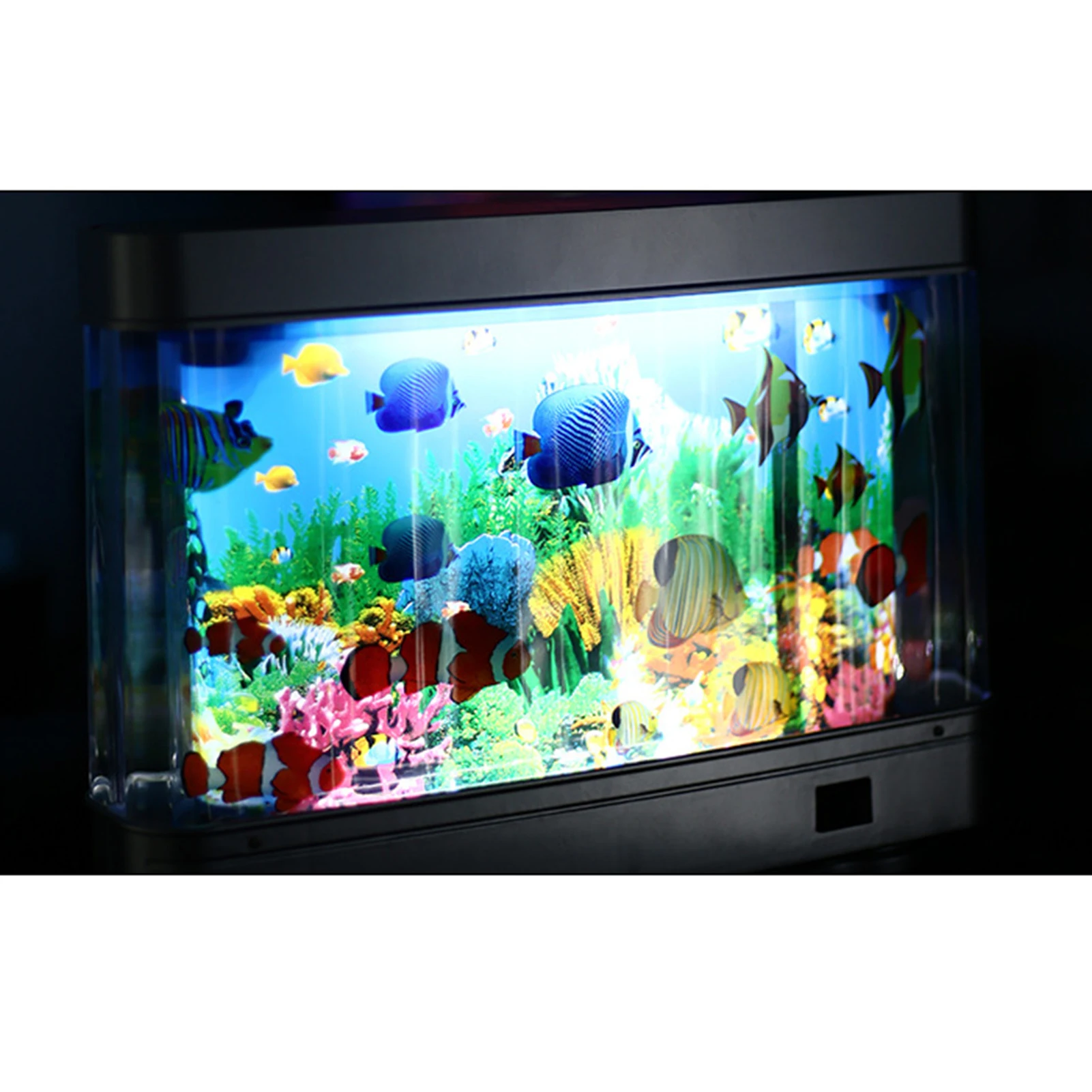 Imitation Aquarium Lamp LED White 8W ABS+AS EU/US Plug Socket Power Supply Push Button 1.5M Power Cord 30*23*7cm Fish Tank
