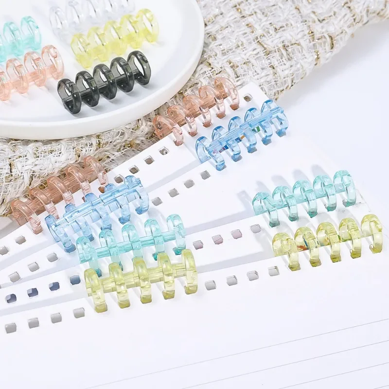 3-1Pcs 3/5Holes Loose Leaf Binders Book Rings Translucent Binding Spines Combs Snap Split for DIY Diary Scrapbook School Supply