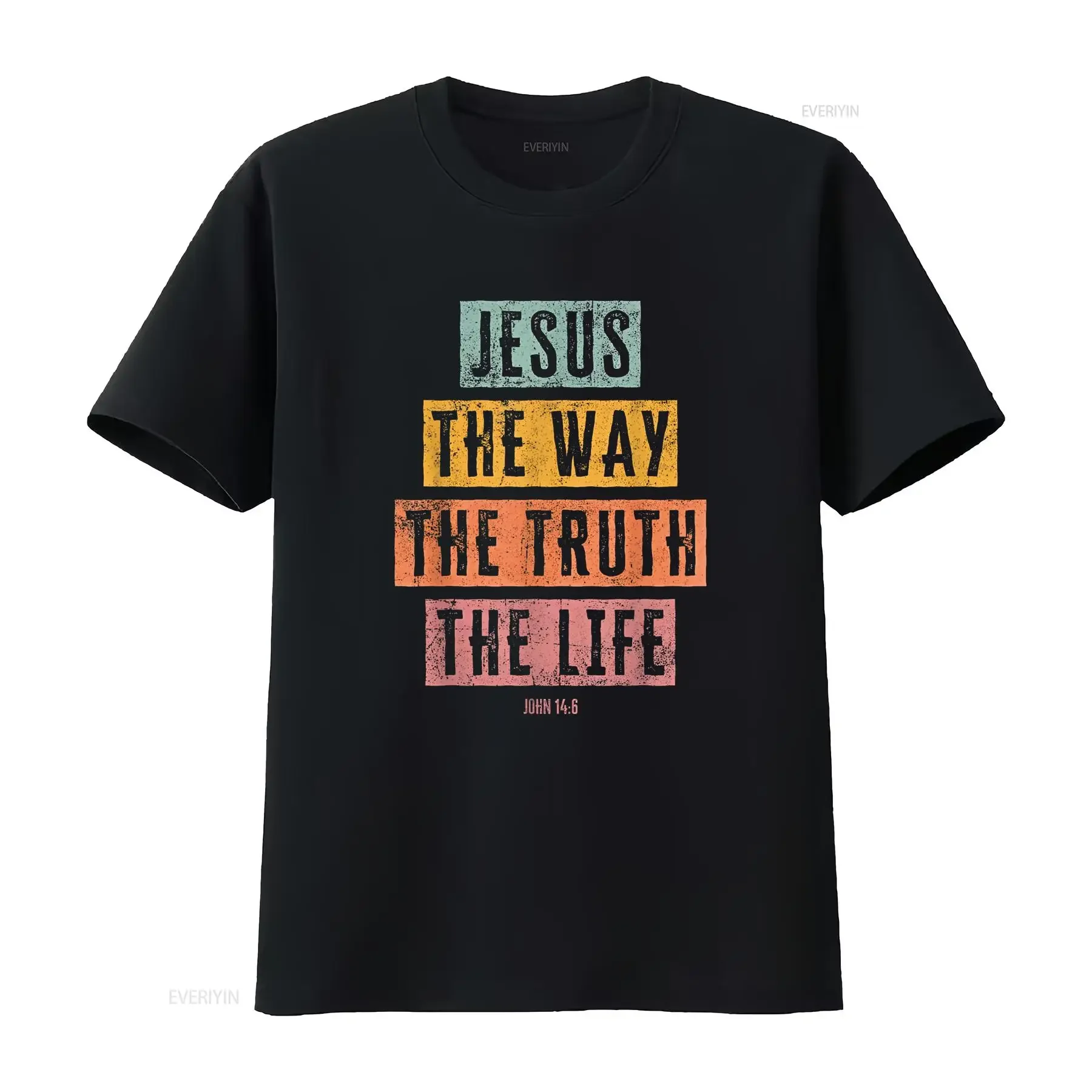 Christian t-shirt enfants jésus la façon vérité vie vintage lavé étiré respirant haut tendance pour un usage quotidien unisexe homme