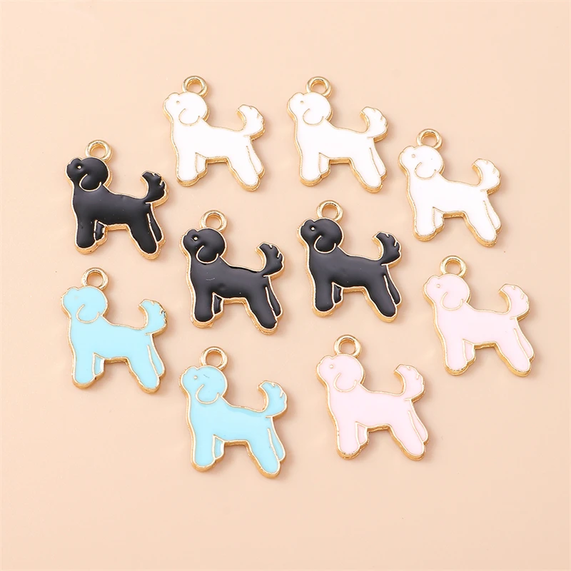 

20pcs 15x18mm Cartoon Animal Charms Enamel Dog Charms Pendants for Jewelry Making Earrings Necklaces Bracelets DIY Crafts Gifts