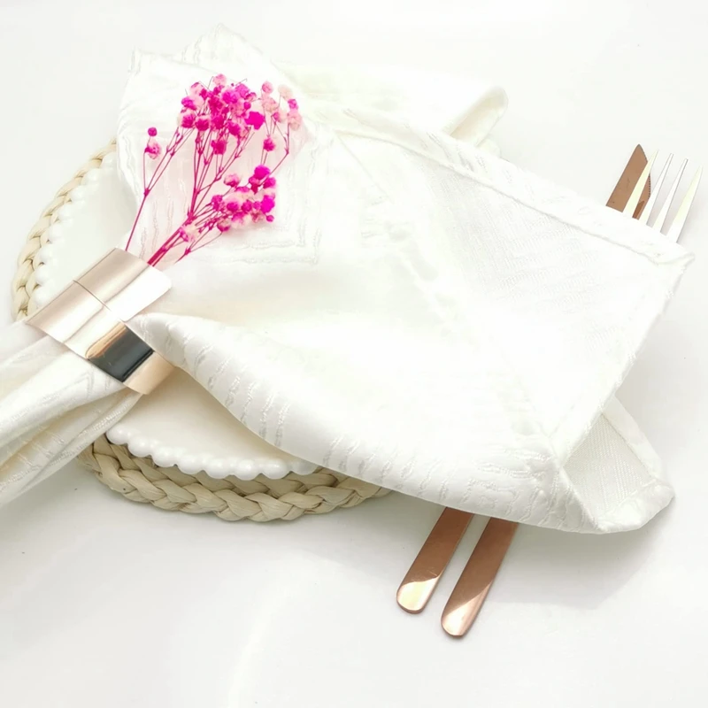 12Pcs Rose Gold Metal Table Decor Napkin Ring Holder Spring For Wedding Setting Valentine's Day