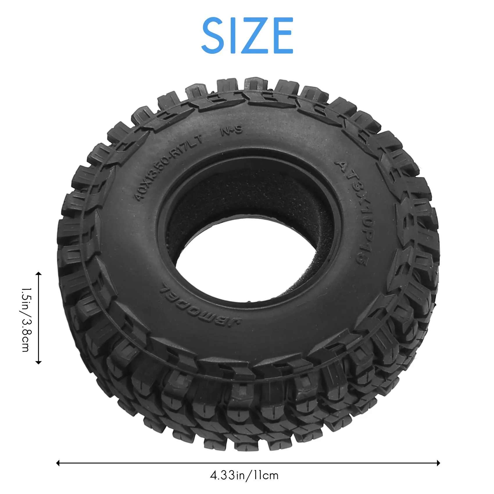 A04F-4PCS 110MM 1.9 Rubber Wiel Band Banden Voor 1/10 RC Crawler Auto Axiale SCX10 90046 SCX10 III AXI03007 Traxxas TRX4 D90