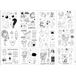 Hiszpańskie transparentne wyraźne znaczki do majsterkowania Scrapbooking/tworzenie kartek zabawne materiały dekoracyjne A0071