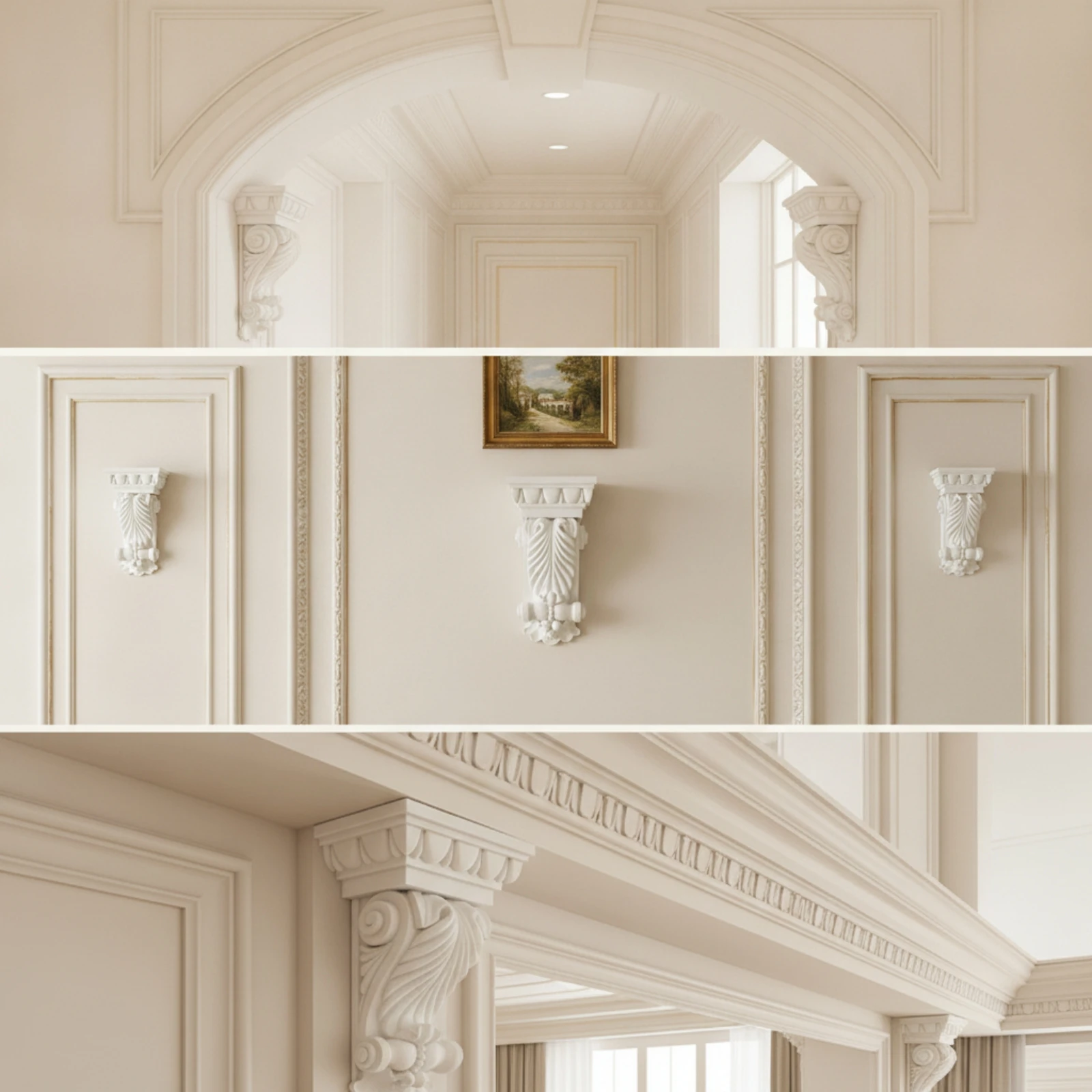 Decorative Corbel Classical Corbel with Floral Motif Decorative Trim Bracket Molded Support Sturdy for Decorators, Doorways