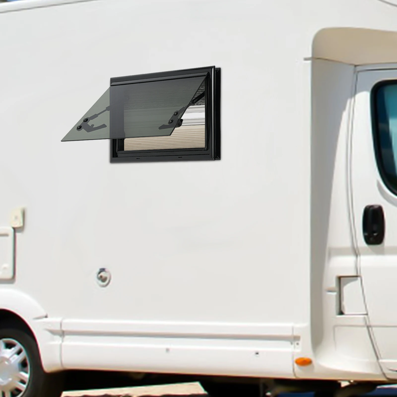 500x300mm RV Window Caravan Camper Windows Push Out Window Max. Opening Angle 85° for RVs, Caravans, Campers