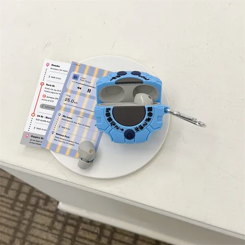 Imagen 2 del producto Funda para auriculares Sony WF-1000XM5/WF-1000XM4, funda protectora de silicona suave con bonito dibujo de Digimon Monster Digivice con llavero