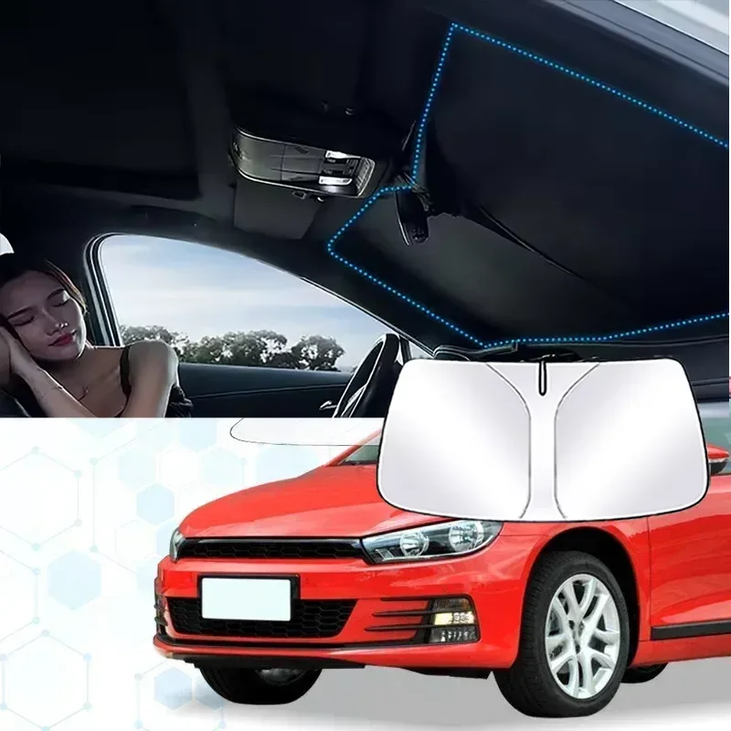 Windshield Sun Shade For VW Volkswagen Scirocco R line Sunshade Sun Visor Protector Foldable Blocks UV Rays Keep Car Cooler