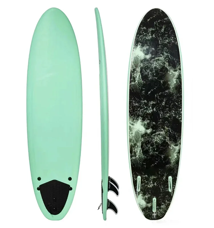 

Wholesale Super Soft IXPE Deck Surfboard EPS Foam Heat Laminating Light Beginner Surfboard With Fin And Bag Customizable Logo
