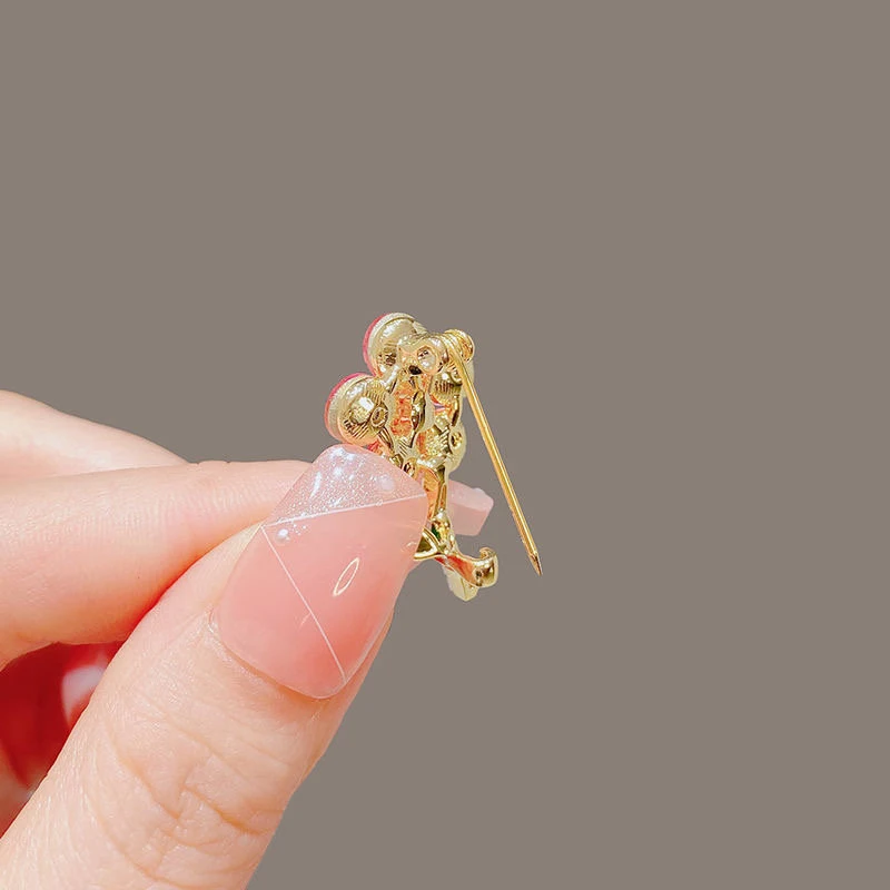 Blush Pink Floral Brooch Pin for Women, Velpet Rose & Leaf Lapel Pin, Bridesmaid Wedding Gift Accessory