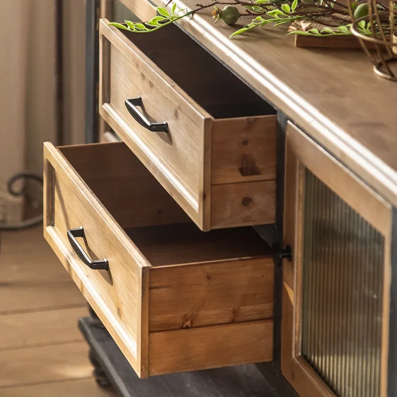 خزانة تخزين منزلية لغرفة نموذجية، خزانة ديكور عتيقة، خزانة شاي لمطعم الضيوف #3