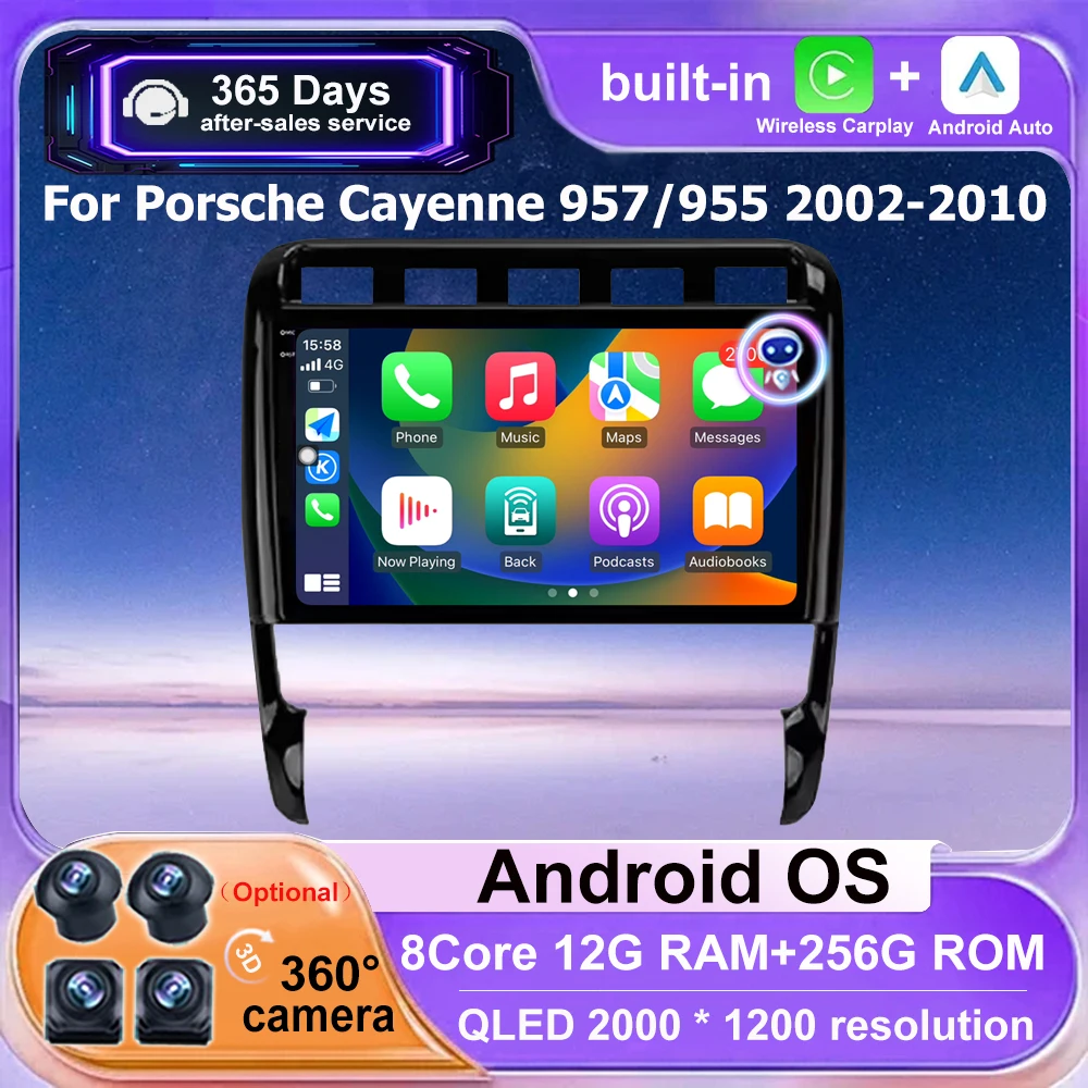 

Автомобильный радиоприемник, мультимедийный видеоплеер, GPS-навигация, стерео для Porsche Cayenne 957/955 2002-2010 Android 16 Auto Carplay BT DSP