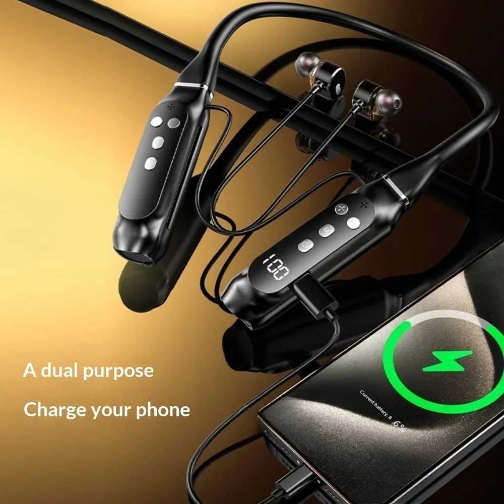 Wireless Neck Hanging Headphones High Sound Quality Lossless Audio Ultra-Long Battery Life for Fitness Running Business E-Sports