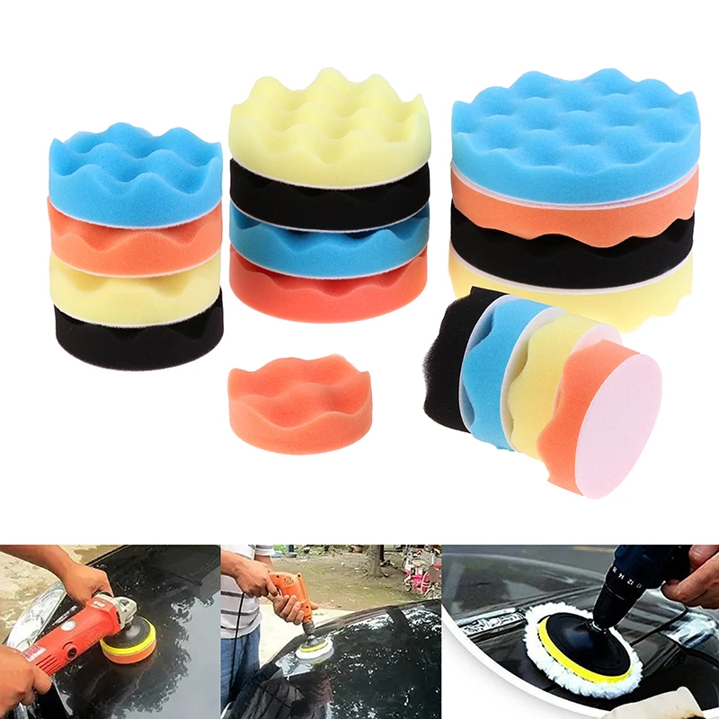 5/11Pcs Buffing Pad 3''4''5''6'' Inch Car Sponge Polishing Pad Kit Abrasive Polisher Drill Adapter Waxing Compound Tools