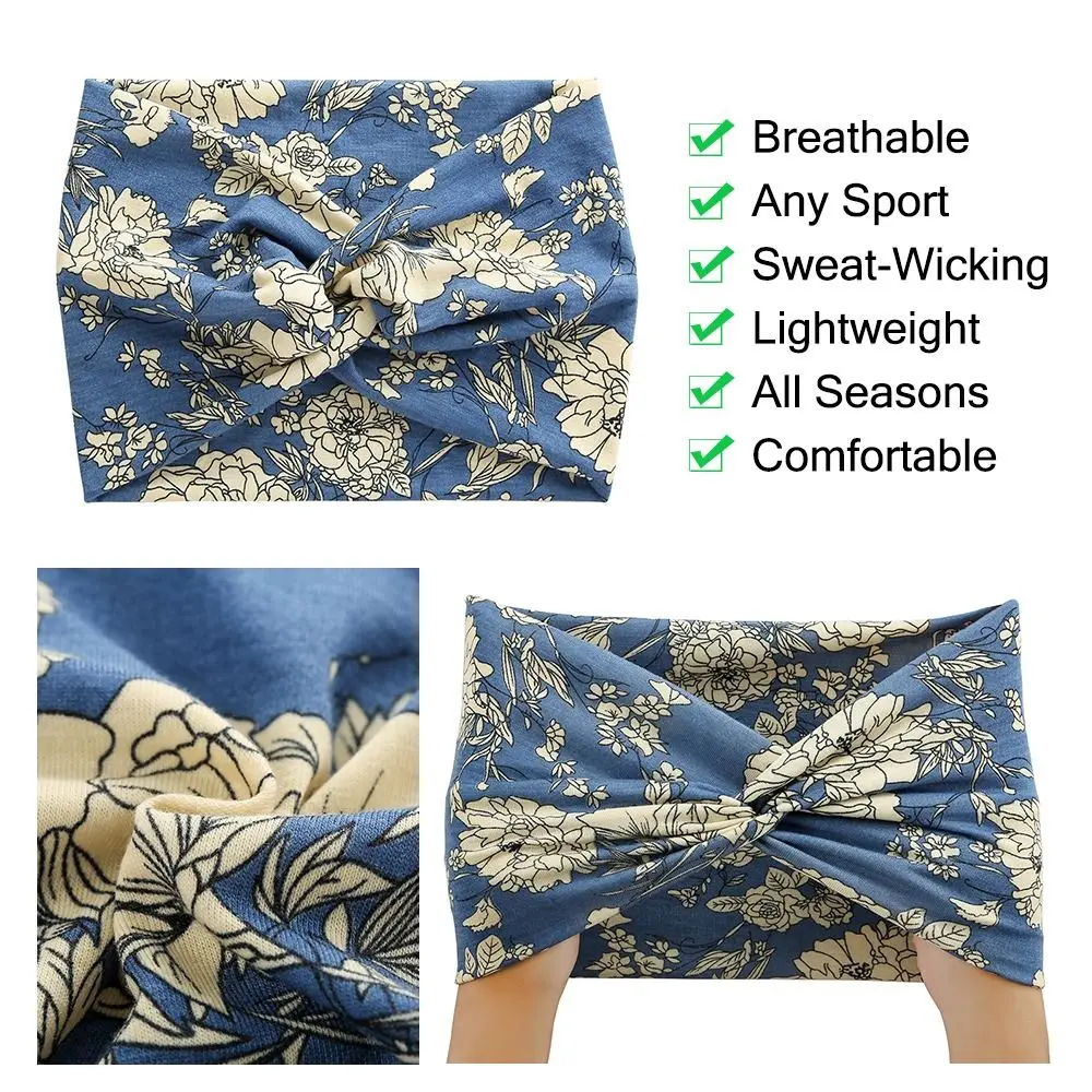 Opaski do włosów Boho skręcone do jogi grube opaski na głowę dla kobiet Turban szerokie opaski do ćwiczeń