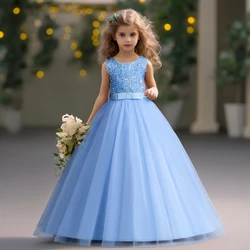 Teen Girls Bridesmaid Dresses for Wedding 12 to 14Yrs Formal Evening Prom Long Gown Flower Elegant Birthday Party Princess Dress