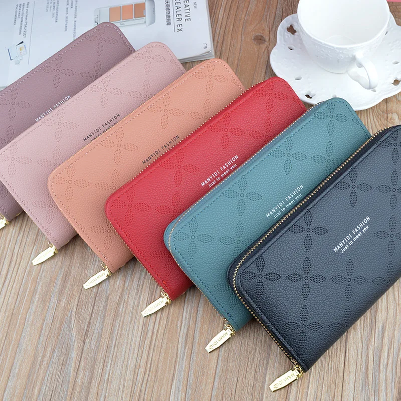 Fashion Embossed Women's Wallet Female Purses Long Coin Purse Card Holder Wallets Ladies Pu Leather Clutch Money Bag Wallets
