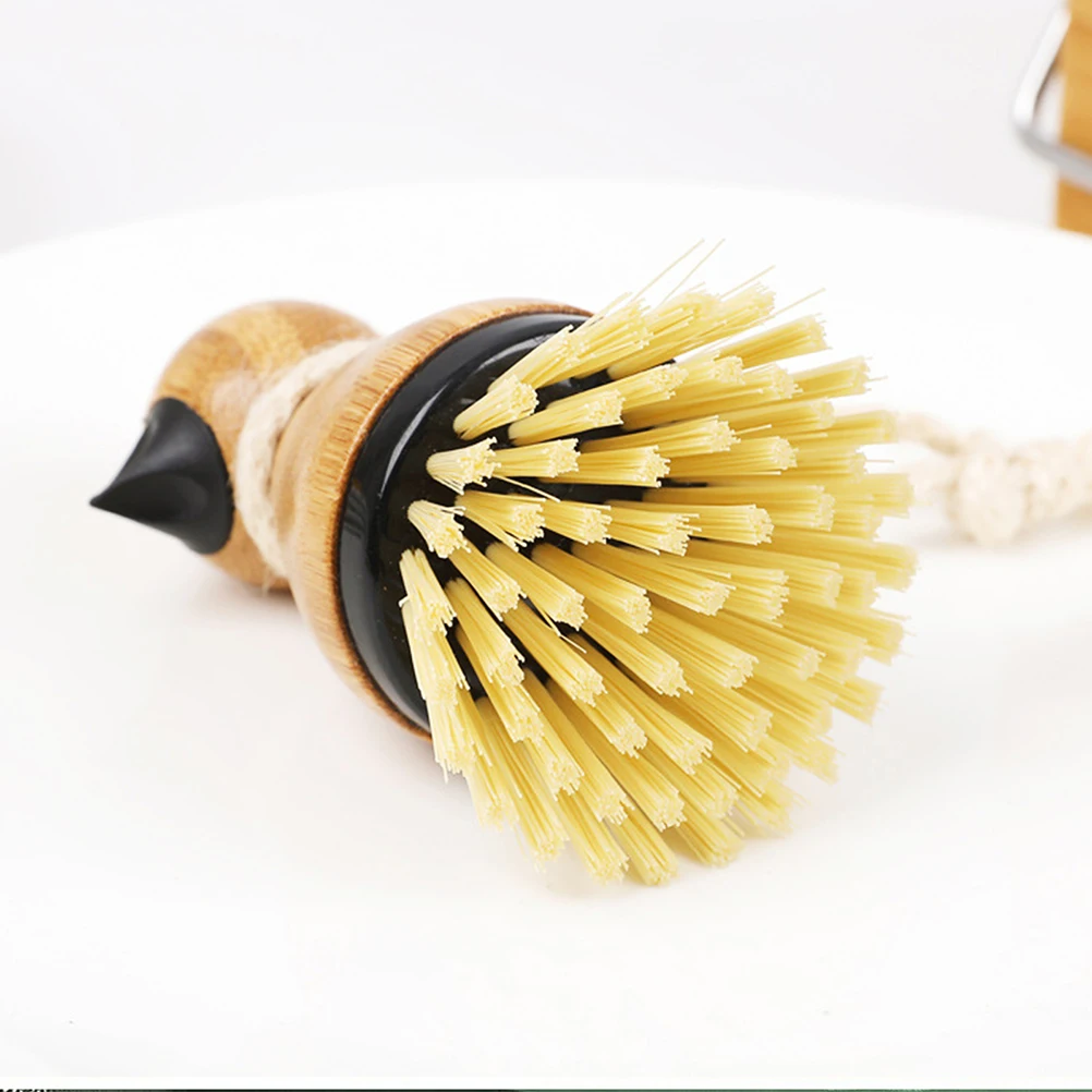 

2pcs Bird Mouth Dishwashing Brush Non Scratch Bristles Sturdy Construction Cleaning Dishes Cast Iron Pans Vegetables Fruits