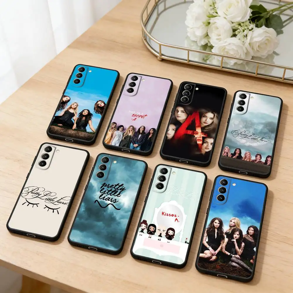 

P-Pretty L-Little Liars Phone Case For Samsung S25,24,23,22,30,21,10,9,Ultra,Plus,Lite,FE,4,5 G Soft Black Case