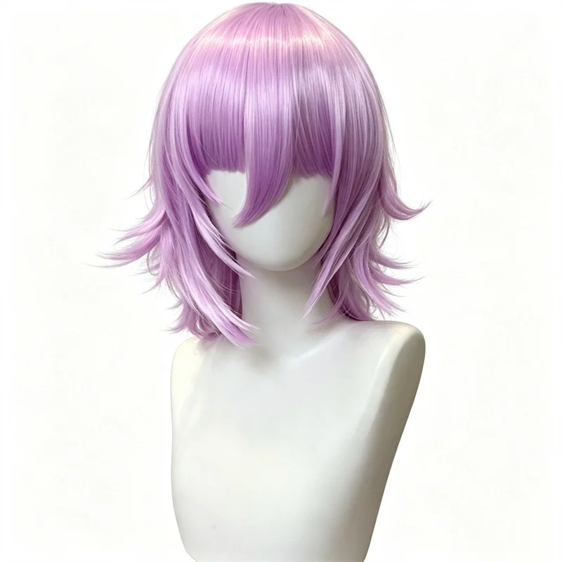 Picture 3: Anime Soul Eater Crona Cosplay Wig Light Purple Short Hair Heat Resistant Synthetic Wigs Halloween Play Role Women Carnival Prop