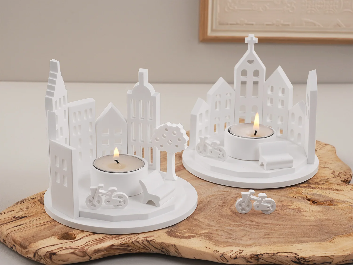 Hollow House Design Tealight Candle Holder Silicone Mold DIY Castle Ornaments Gypsum Pouring Resin Mold Home Decor Holiday Gifts