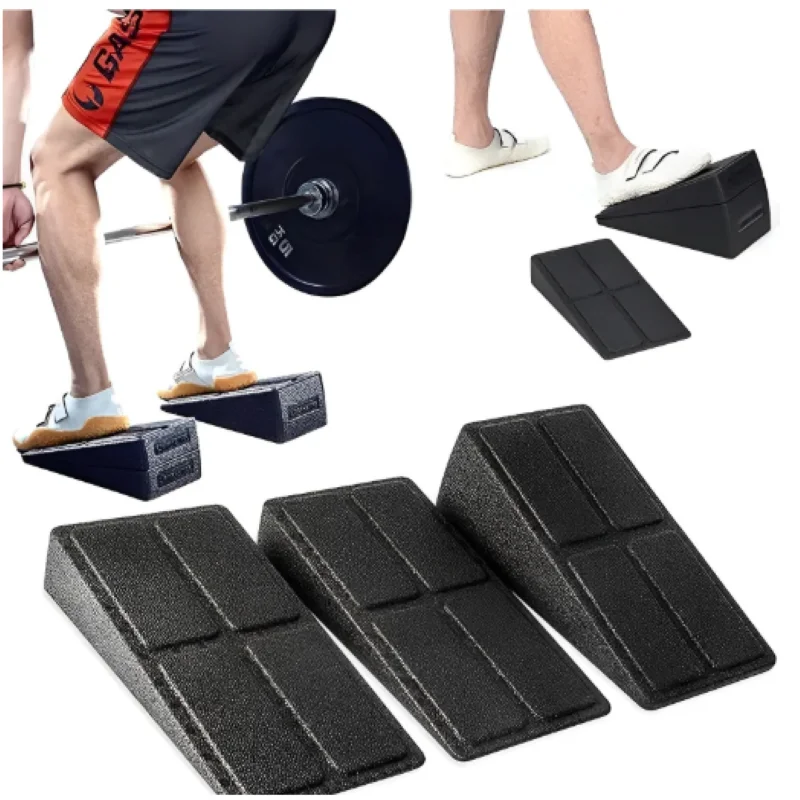 Bloques de cuña de sentadillas para Yoga, rampa de bloque Deadlift, tablero inclinado, camilla de pie de pantorrilla antideslizante ajustable para ejercicio, gimnasio, 3 piezas por juego