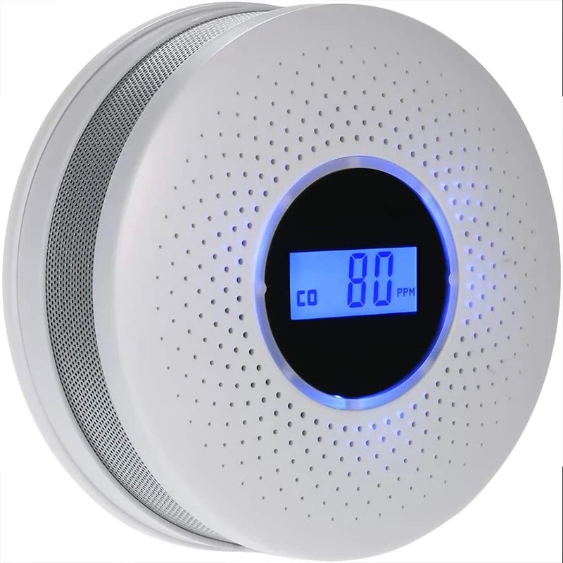 Carbon Monoxide And Smoke Combo Detector Battery Operated CO Alarm With LED Light Flashing Sound Warning