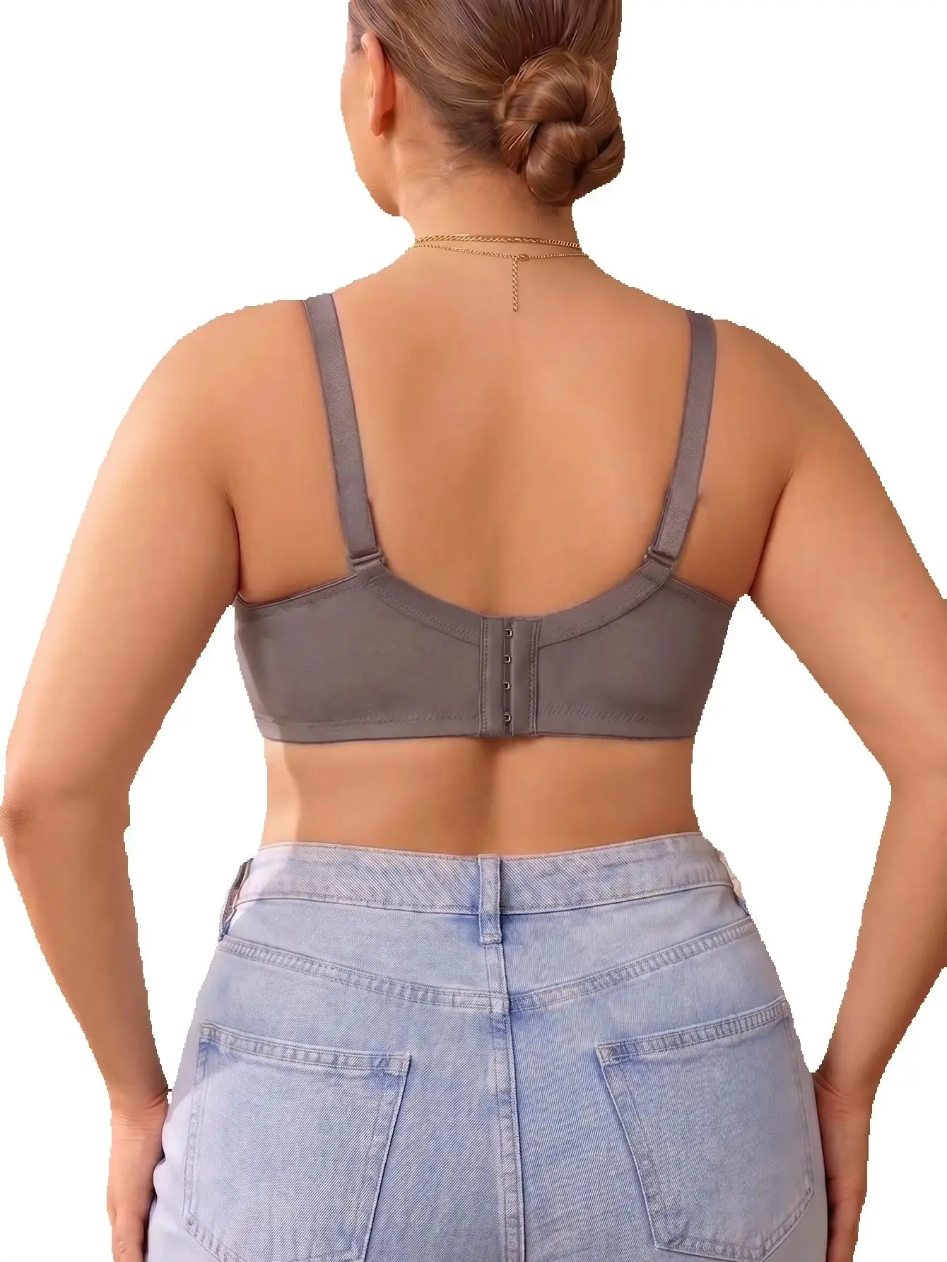 Women Plus Size Wireless Lace Mesh Bra Full Coverage Anti Sagging Side Support Shaping Adjustable Straps Comfortable Bra view 5