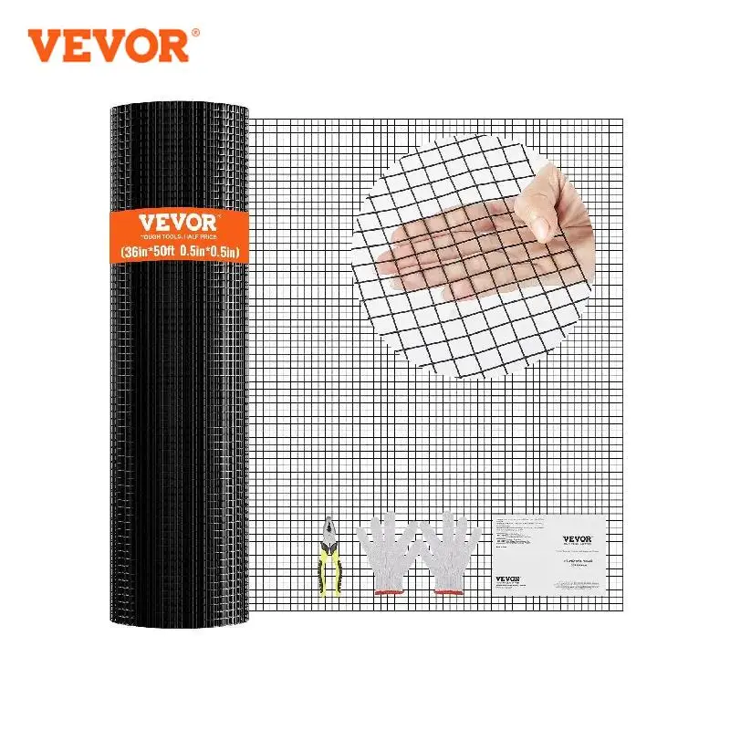 VEVOR Hardware Cloth Galvanized Wire Mesh Roll Metal Wire Mesh for Chicken Coop Barrier Rabbit Snake Fences Poultry Enclosures