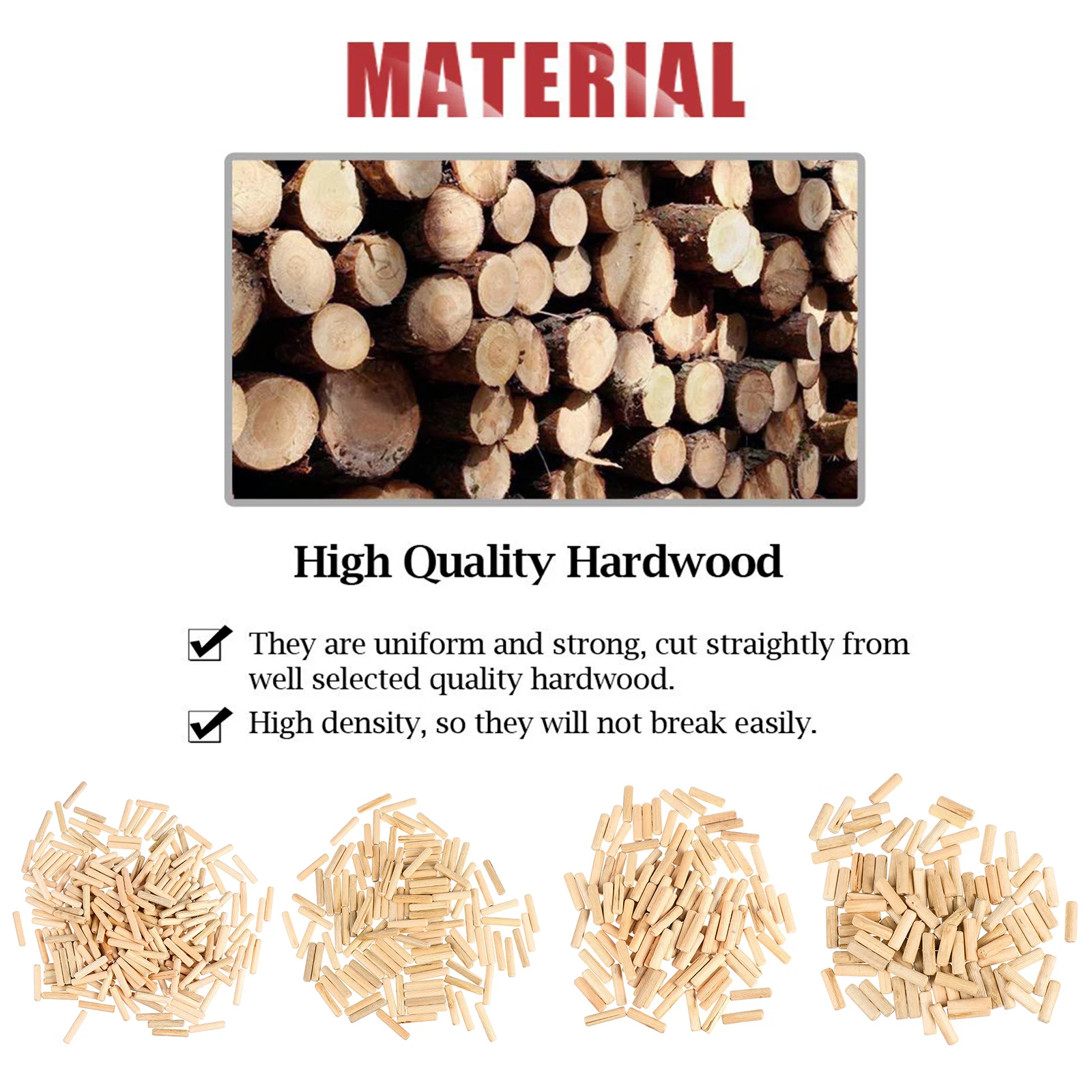 

500 pcs Wooden Needle Round Pin Wedge Hardwood Connector Strong Reusable Joint For Boards Shaft Fastener Cylinder Wood