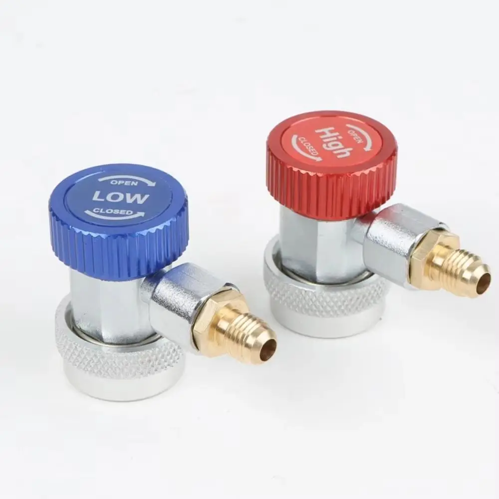 NEW Alloy Car Quick Coupler Connector Aluminium R134A H/L Brass Plating Adapter Car Accessories Adjustable Manifold Gauge
