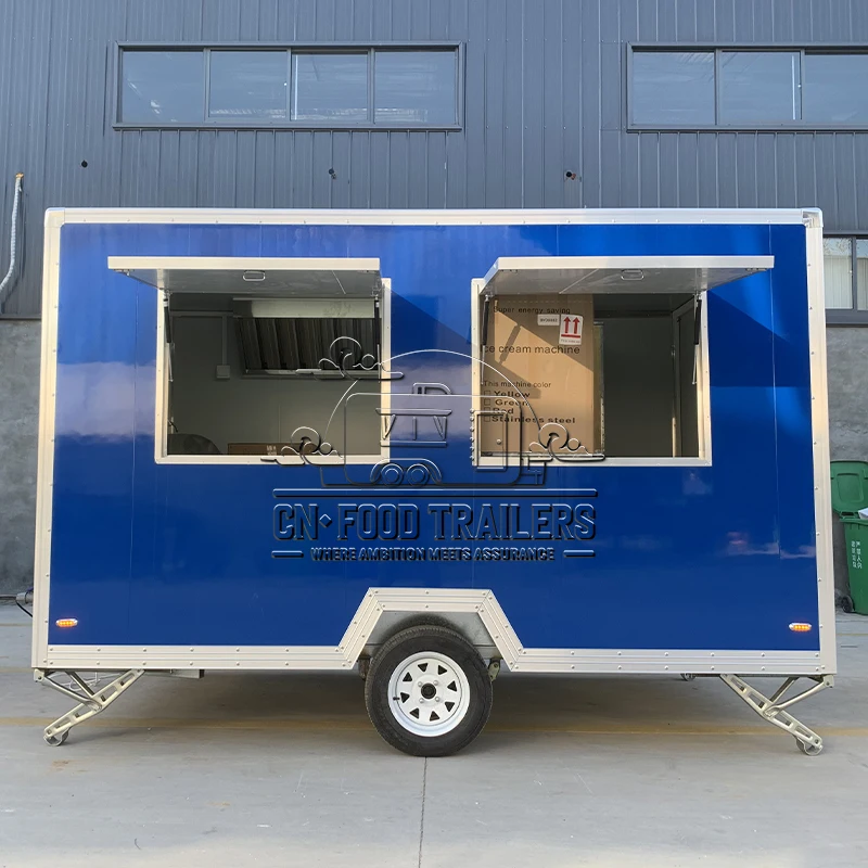 

Прицеп для пищевых продуктов CN, полностью оснащенный прицепом для фаст-фуда, со счетчиком напитков и кухней для приготовления кофе и гамбургеров.